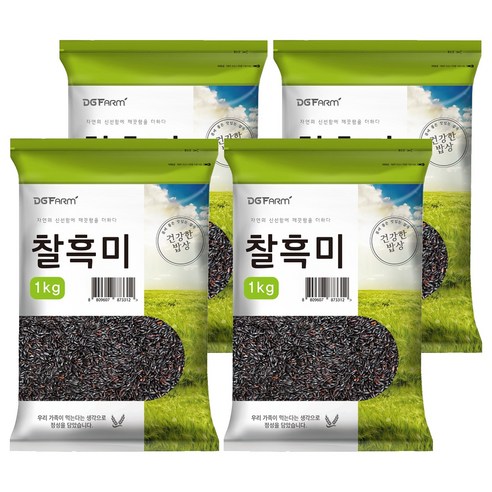 대구농산 건강한밥상 국산 찰흑미, 1kg, 4개
