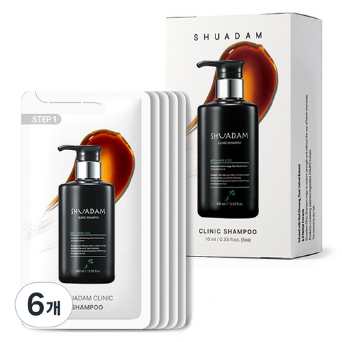 수아담 클리닉 샴푸 여행용 파우치 5p, 6개, 50ml