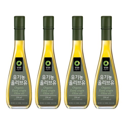 청정원 유기농 올리브유, 350ml, 4개