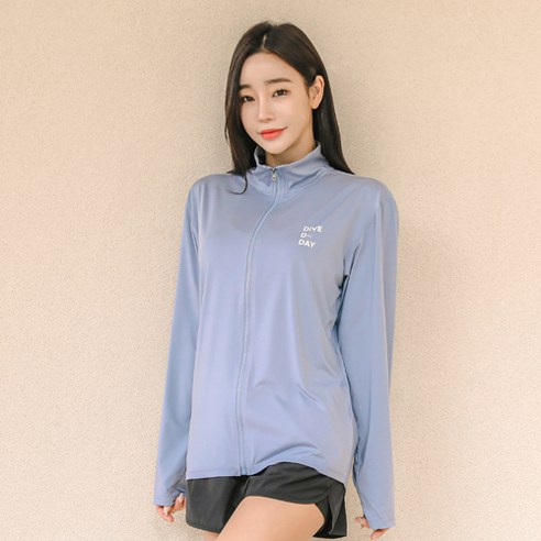 튜브트리 여성용 루즈핏 집업 래쉬가드 상하의 세트 BE8205PA