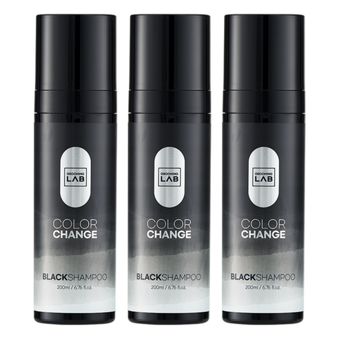 그루밍랩 컬러 체인지 블랙 샴푸 플로럴 머스크향, 200ml, 3개