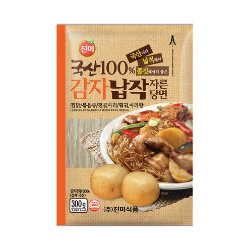 진미 국산감자 납작 자른당면, 300g, 3개 낙타표당면