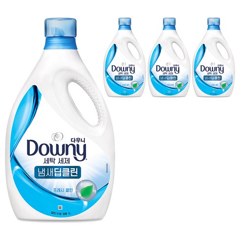 다우니 냄새 딥클린 프레시 클린 세탁세제 본품, 3L, 4개