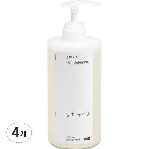 생활공작소 바질향 주방세제, 750ml, 4개
