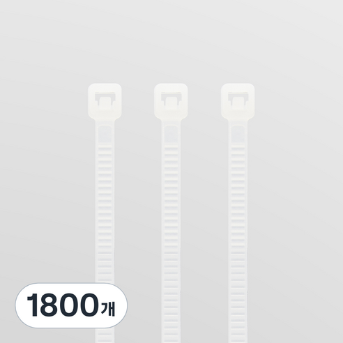 솔탑 전선 정리 케이블 타이, 1800개, 백색