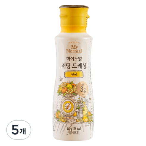 마이노멀 저당 저칼로리 드레싱 유자, 280g, 5개