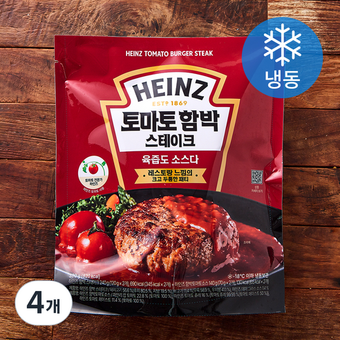 하인즈 토마토 함박 스테이크 (냉동), 380g, 4개
