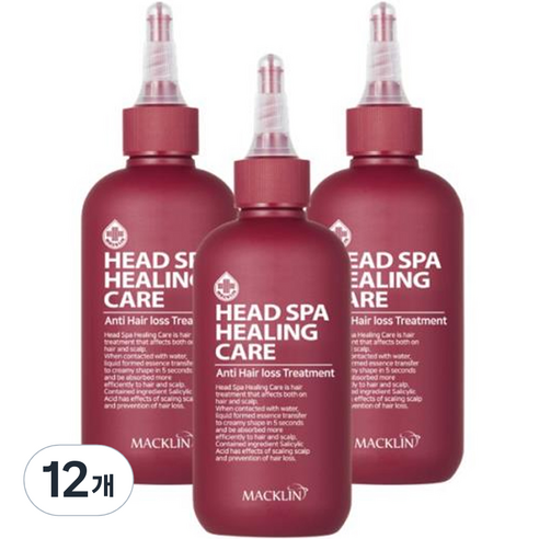 맥클린코스메틱 헤드스파 힐링케어 트리트먼트, 200ml, 12개