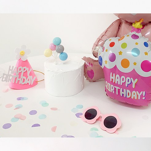 파스텔 핑크와 금색으로 장식된 내구성 있고 사용하기 쉬운 코멧 곰돌이 생일파티 파티풍선 세트