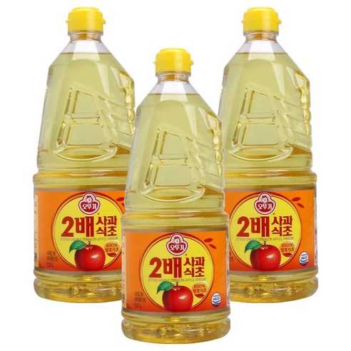 오뚜기 2배 사과식초, 1.5L, 3개