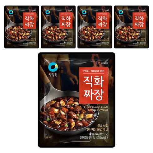 청정원 직화짜장 분말, 80g, 5개