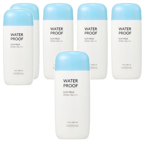 미샤 올 어라운드 세이프 블록 워터프루프 선 밀크 SPF50+ PA++++, 70ml, 6개