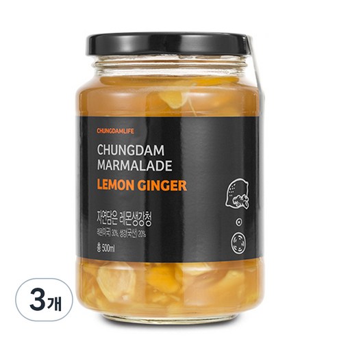 청담라이프 프리미엄 생강 레몬청, 500ml, 3개