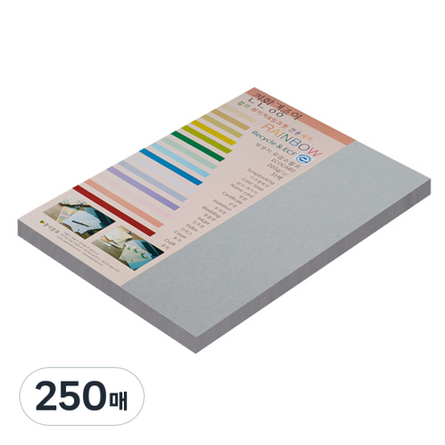 종이문화 친환경색지 레인보우카드 No.31 그레이, A4, 250매