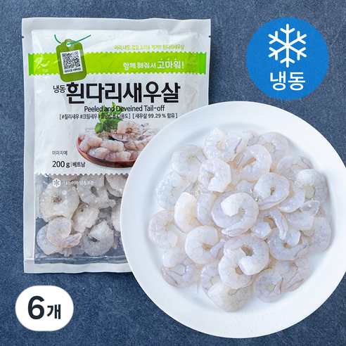 베트남산 흰다리새우살 (냉동), 6개, 200g(91 / 120)