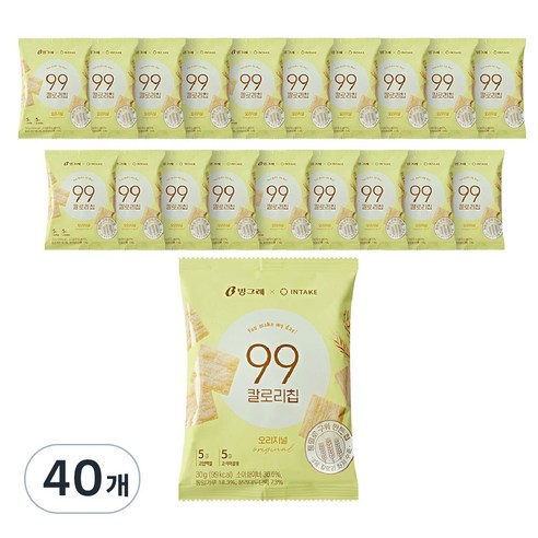 빙그레 99칼로리칩 오리지널, 30g, 40개