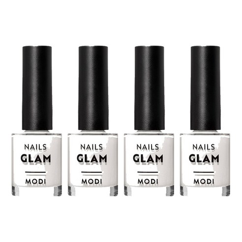 에뛰드 모디 글램 네일즈 매니큐어, 01 리얼화이트, 9ml, 4개
