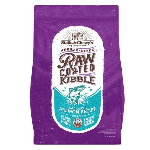 스텔라앤츄이스 전연령 로우 코티드 키블 와일드 코트 레시피 포 캣 건식사료, 연어, 2.2kg, 1개