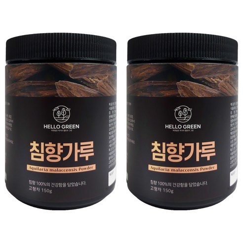헬로우그린 침향가루 통, 2개, 150g