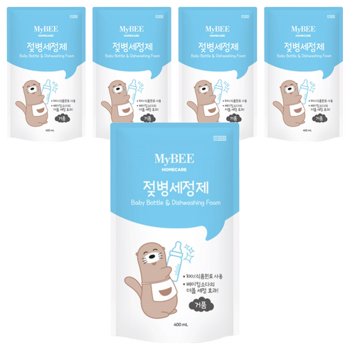 마이비 젖병세정제 거품형 리필, 400ml, 5개