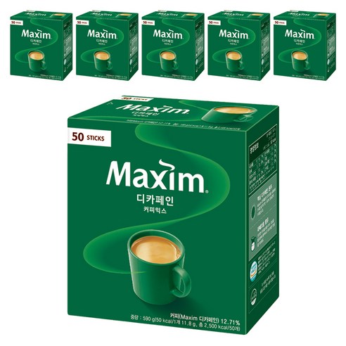 맥심 디카페인 커피믹스, 11.8g, 50개입, 6개