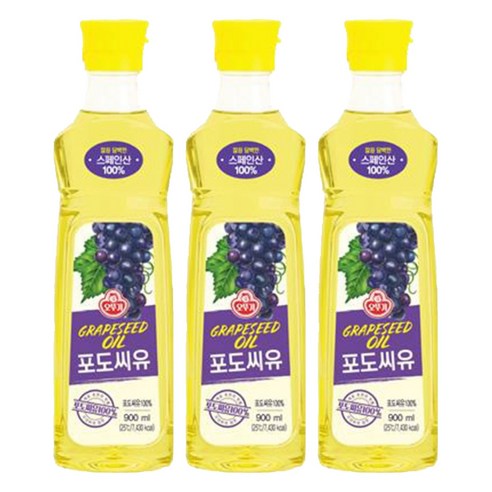 오뚜기 포도씨유, 900ml, 3개
