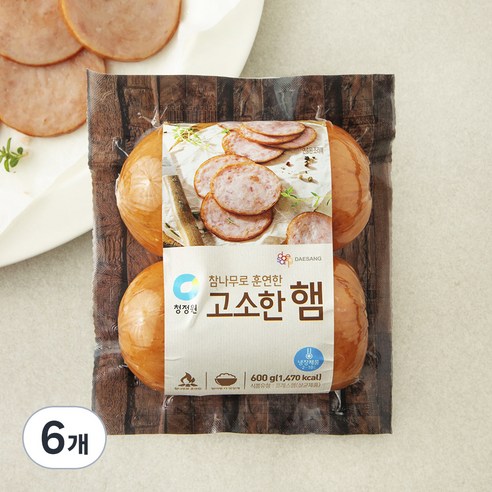 청정원 참나무로 훈연한 고소한 햄, 600g, 6개