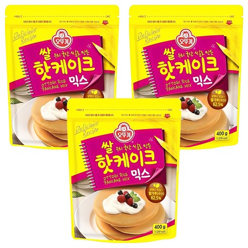 오뚜기 쌀핫케이크 믹스, 400g, 3개