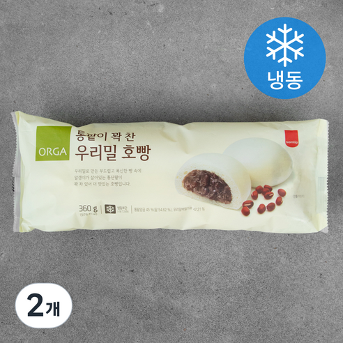 ORGA 우리밀 통단팥 호빵 4입 (냉동), 360g, 2개
