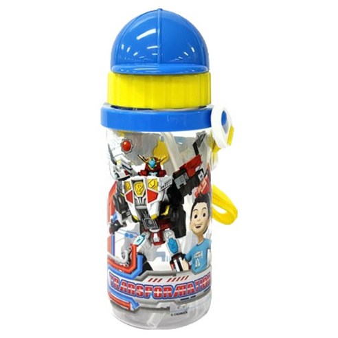 르번 헬로카봇 스트랩 빨대 보틀, 혼합색상, 1개, 350ml 밀폐저장/도시락