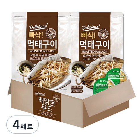 해맑은푸드 빠삭 먹태구이 25g + 청양간장마요 소스 30g 세트, 55g, 8개