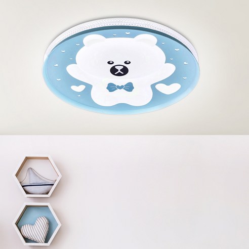 원하 캐릭터 삼색변환 키즈방등 LED75W + 리모컨 세트, 블루(천장등)