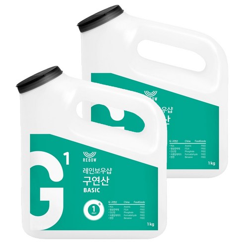 레인보우샵 G1 구연산 베이직 왕톡톡이, 1kg, 2개