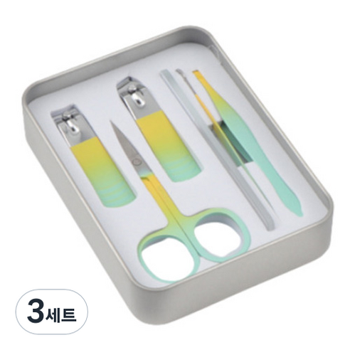 피피홈리빙 컴팩트한 손톱깍이 뷰티 도구 6종 세트, 3세트, 레인보우