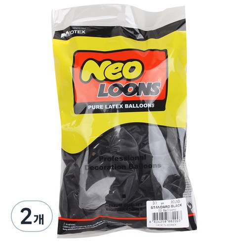 네오텍스 라운드풍선 30cm 50p, 스탠다드 블랙, 2개