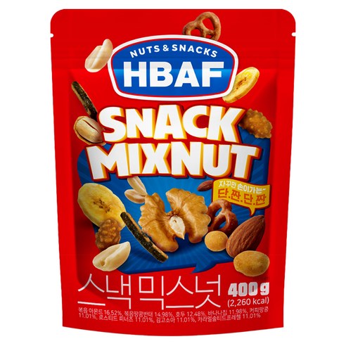 바프 HBAF 넛츠앤스낵스 스낵 믹스넛, 400g, 3개