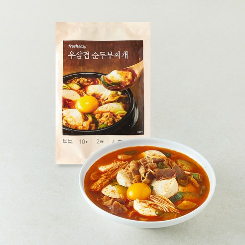 프레시지 우삼겹 순두부찌개 밀키트 2인분, 605g, 1개