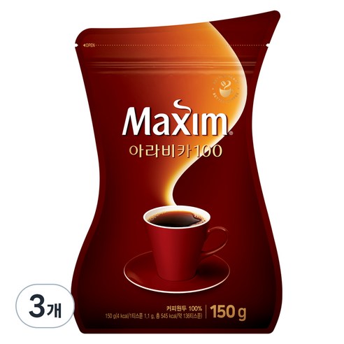 맥심 아라비카 100 원두 커피믹스, 150g, 1개입, 3개