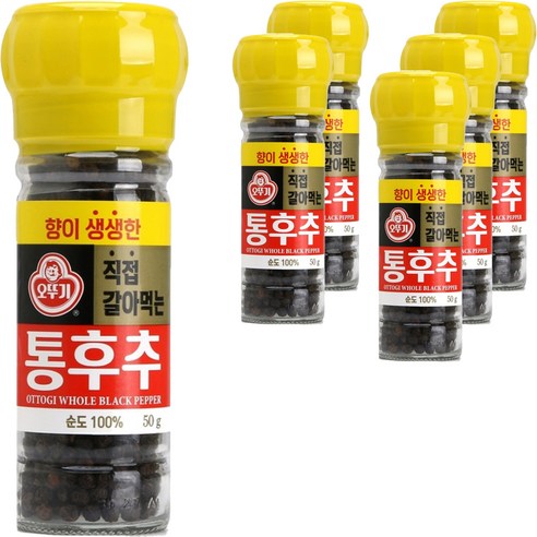 오뚜기 향이생생한 직접갈아먹는 통후추, 50g, 6개