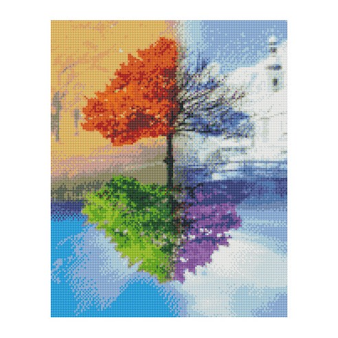 플레이어바웃 사계나무 DIY 보석십자수 세트 40 x 50 cm, 1개
