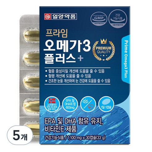 일양약품 프라임 오메가3 플러스, 30정, 5개