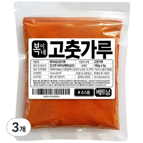 복이네먹거리 베트남 고춧가루 소스분말용, 180g, 3개