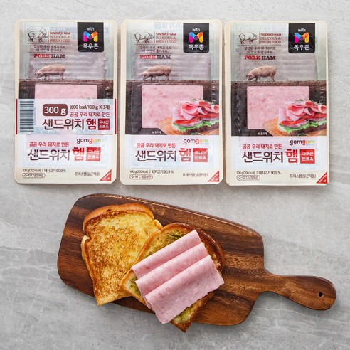 롤케이크 추천상품 곰곰 샌드위치 햄 100g, 3팩 소개