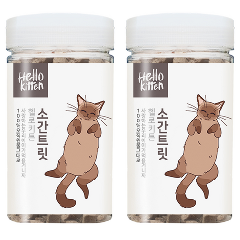 헬로키튼 고양이 소간 트릿 동결건조 간식, 130g, 2개