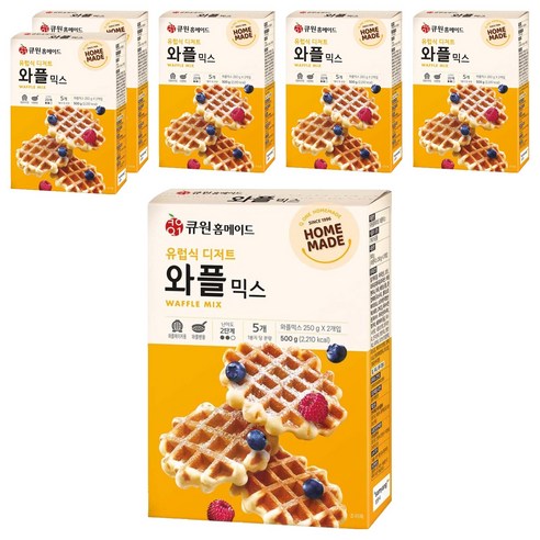 큐원 홈메이드 와플믹스, 500g, 6개