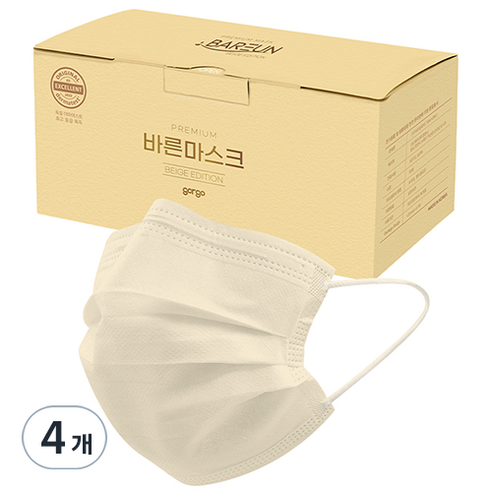 고르고 바른 일회용 마스크 중형, 50개입, 4개, 연베이지