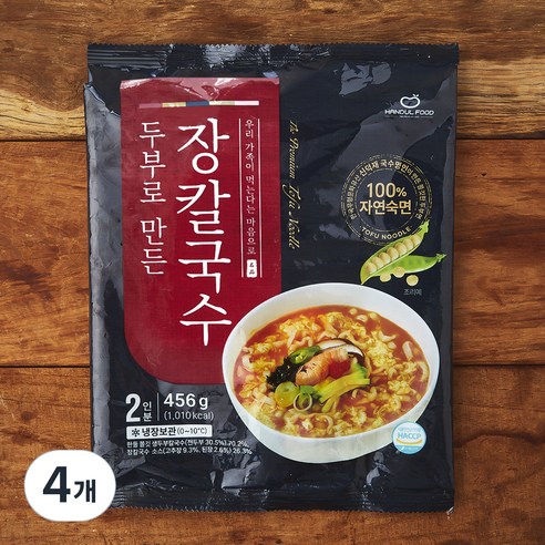 한둘푸드 두부로 만든 장칼국수 2인분, 456g, 4개