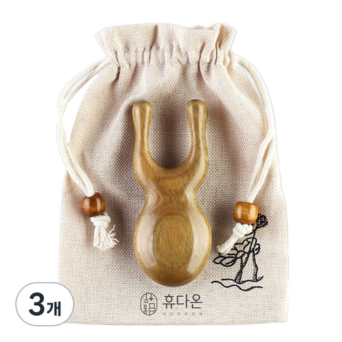 휴다온 부비동 눈 마사지기, 3개, 원목