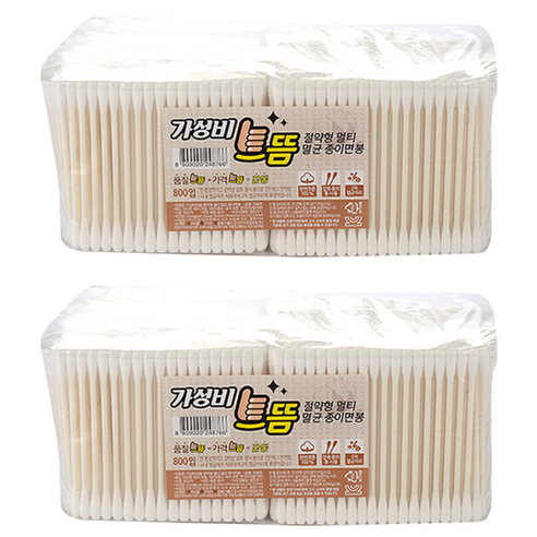 가성비 으뜸 절약형 멀티 멸균 종이 면봉, 100개입, 16개