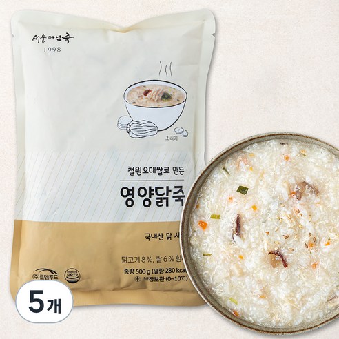 서울마님죽 영양닭죽 (냉장), 500g, 5개